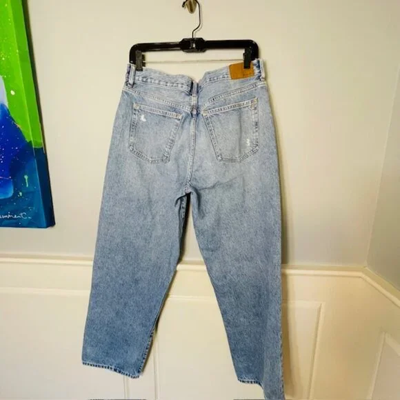 Madewell Low Slung Straight Leg Light Wash Button Fly 100% Cotton Denim Jeans 29 - Picture 8 of 11